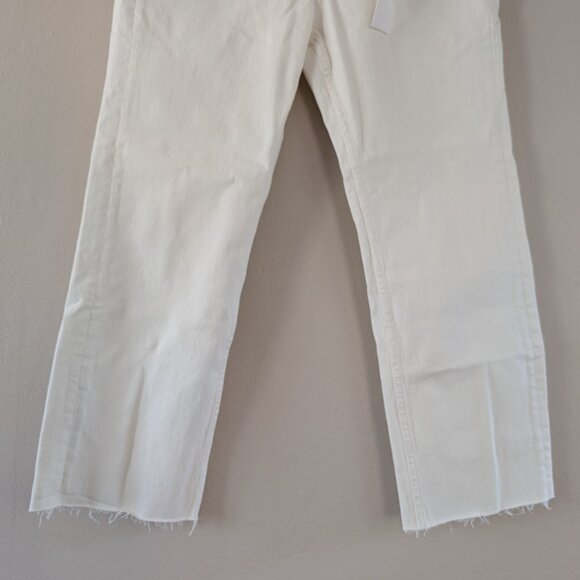 NWT Vigoss Stevie Crop Straight Jeans White Raw Hem Women's Ankle Stretch Sz 31 - Picture 4 of 13